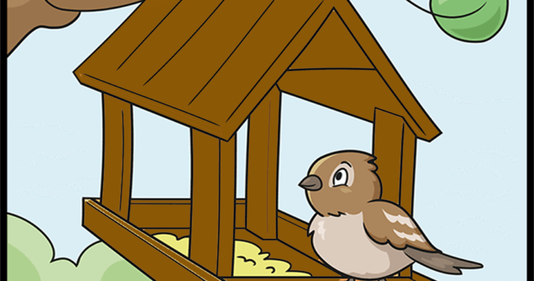 How to Draw Bird Feeder Drawing